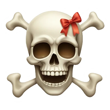 Skull winking with bow sticker
