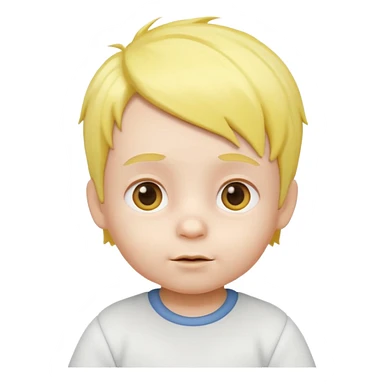 Baby boy white and yellow hair in 3D 👶🏼 sticker