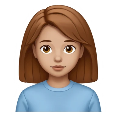 GloomyKassie with brown medium hair, light blue outfit, light skin sticker