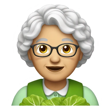 Granny with cabbage sticker