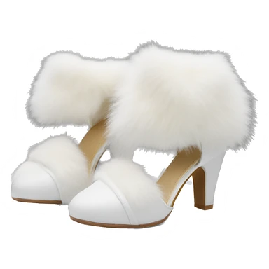 white faux top fur heels sticker