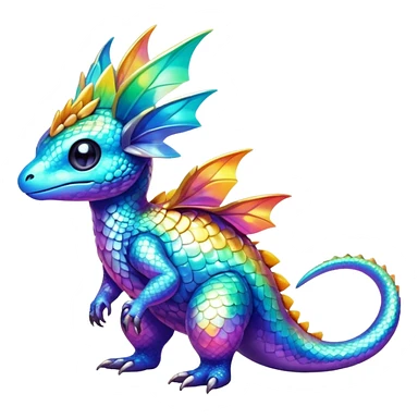 Exotic tropical shiny rare colorful epic cute Fakémon-creature, full body, with random markings sticker