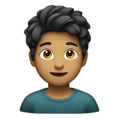 Un niño con pelo largo de color negro llorando  sticker