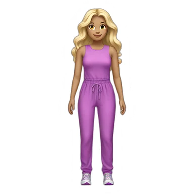 Woman blond hair pink purple full body jumpsuit sticker