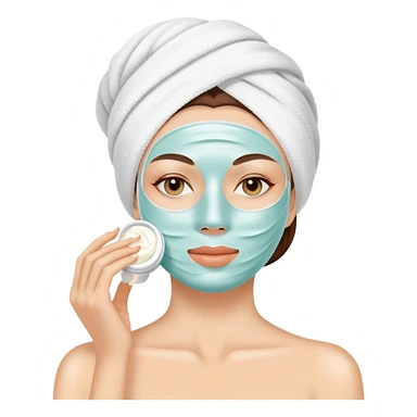 Lady with face cream mask spa beauty full face relaxing sticker