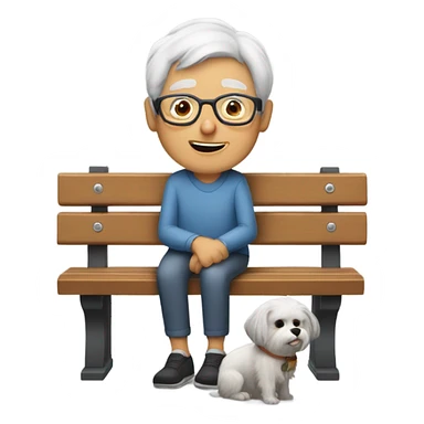 Old person with a dog sticker