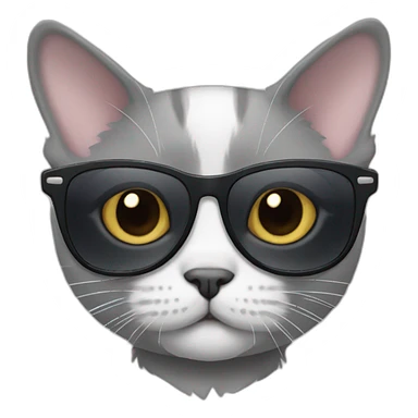 Munchkin cat all gray with sunglasses sticker