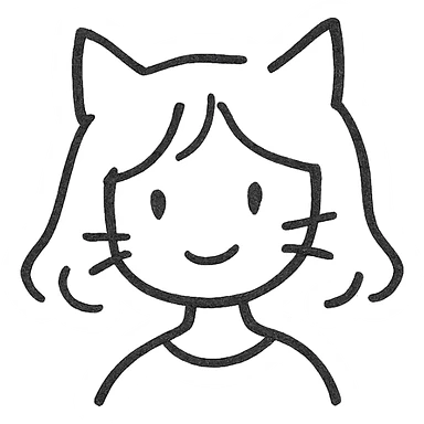 cat girl, minimal, expressive, cat ears, simple lines sticker