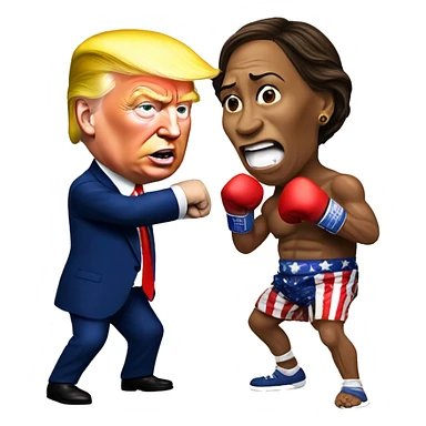 kamala harris vs donald trump boxe sticker