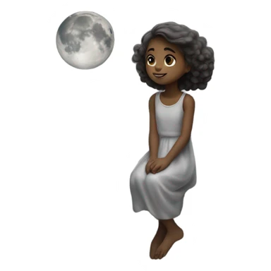 girl on the moon sticker