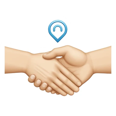 two white hands in a secret handshake sticker