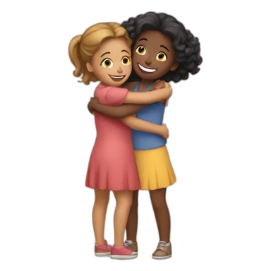 hug-two-girls sticker