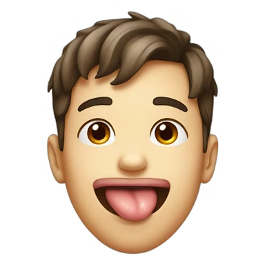 boy tongue out face sticker