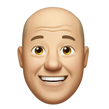 fat balding middle aged man laughing  sticker
