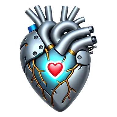 Shiny alloy Cyberpunk heart sticker