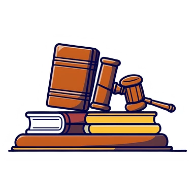 Gavel with law book sticker