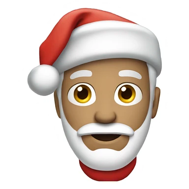 white man with gray goatee with Santa hat sticker