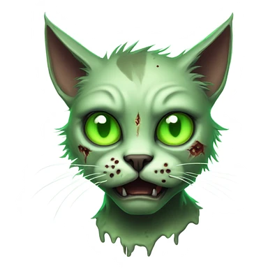 Atomic zombie cat sticker