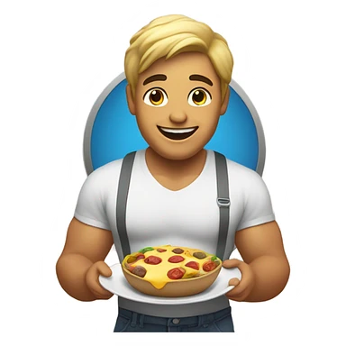 Fat person eating sticker