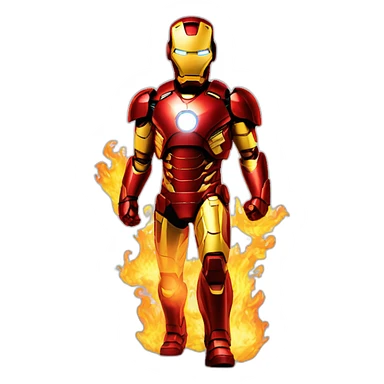 Iron man in fire sticker