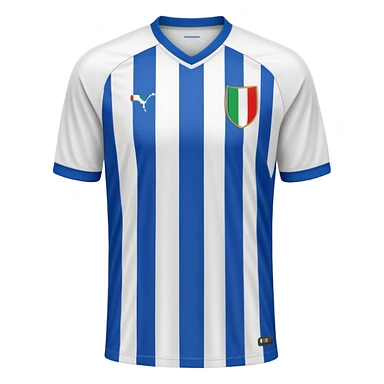 White and blue striped soccer jersey, Italian football team style sticker