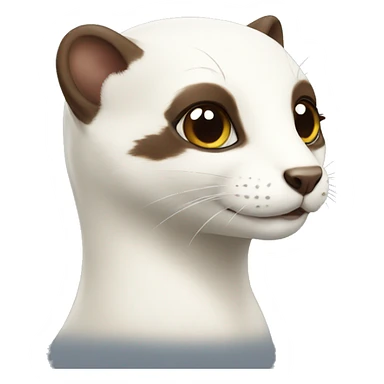 white female stoat sticker