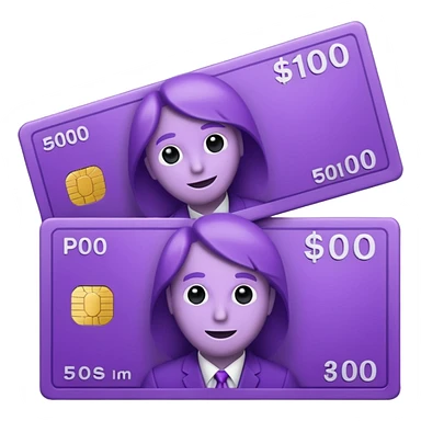 billetes en 3d morados animados sin informacion en los billetes en png sticker