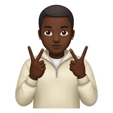 Extremely black man making gang signs sticker