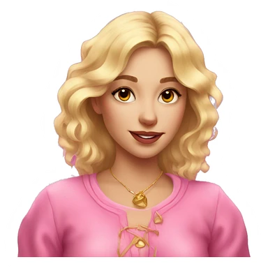 Blonde beautiful girl with pink pink tarot gold cards sticker