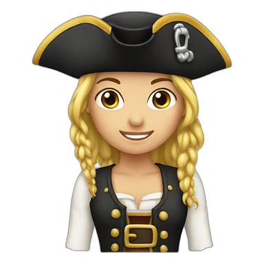 a pirate girl sticker