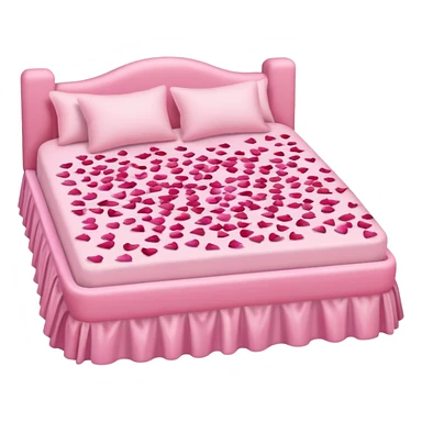 Pink bed with rose petals sticker