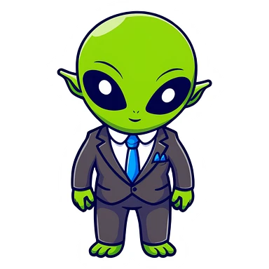 alien in a suit sticker