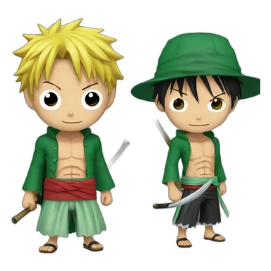 zoro avec luffy sticker