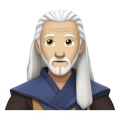 avatar roku from avatar the last airbender. he should be white, an older man, and have long white hair and a long white beard in a fire nation uniform sticker