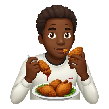 Jamaican guy eating chicken sticker