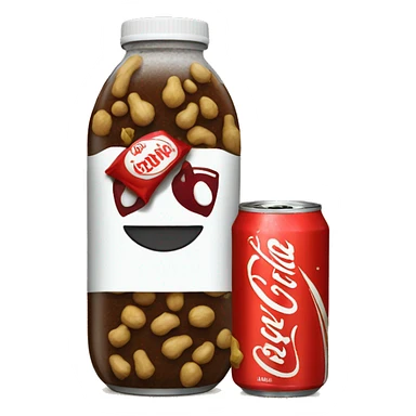 Moorey drink a coca with a peanuts bag sticker