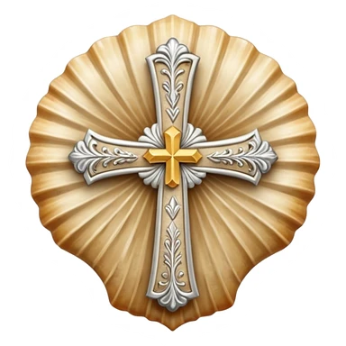 Camiño shell with Santiago cross sticker