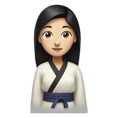 girl with black hair wearing a dobok sticker
