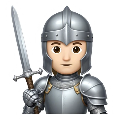 a knight holding up a sword sticker