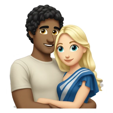 Greek￼ Man black hair hugging blonde girl  sticker