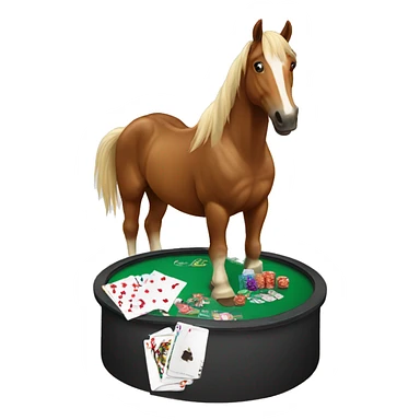Horse playing poker sticker
