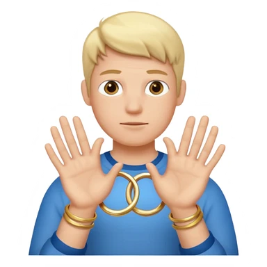 finn from adventure time with rings in his hands sticker