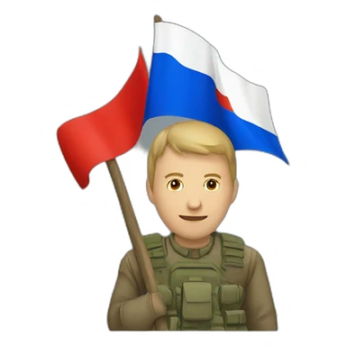Russe avec son drapeau sticker