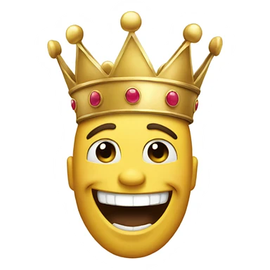 Laughing with a crown on sticker