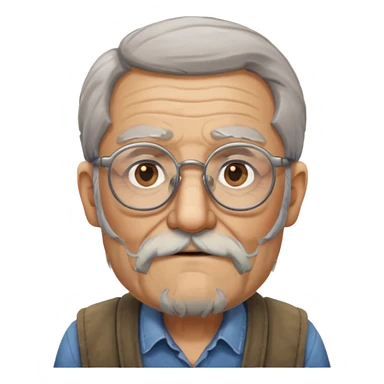 A nomadic old man wearing glasses sticker