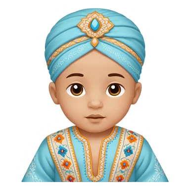  baby boy dressed in colorful ghalibiya with delicate decorations sticker