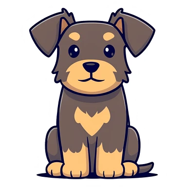 brown schnauzer dog sitting sticker