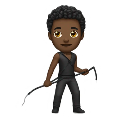 black man with whip sticker