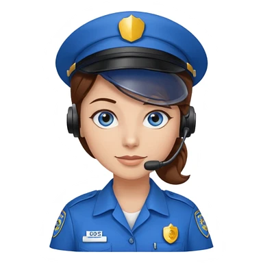 dispatcher female blue eyes brown hair sticker