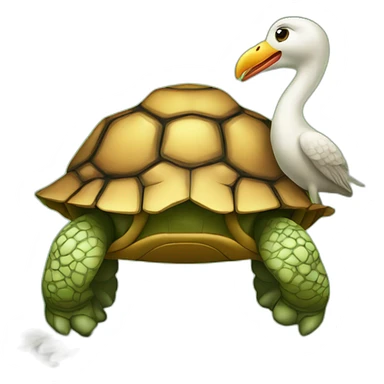 oiseau sur tortue sticker